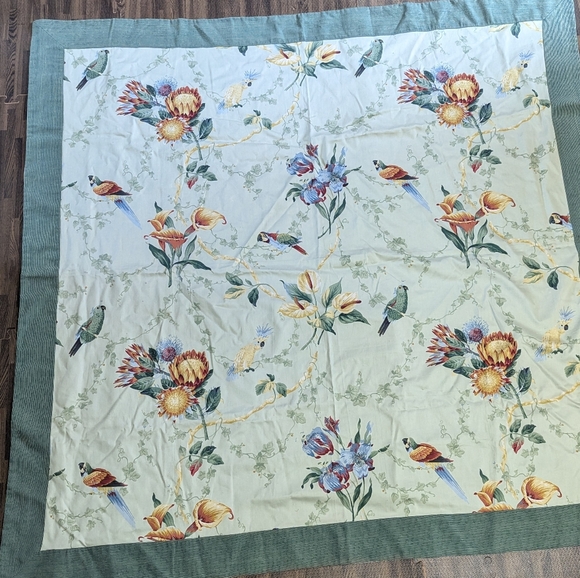 Handmade Other - Floral & Bird Set Of 2 52" Tablecloths